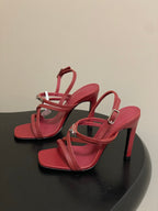 HM M  Sandal 100 Burgundy in Calfskin 593811