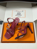 HM M  Sandal 100 Burgundy in Calfskin 593811