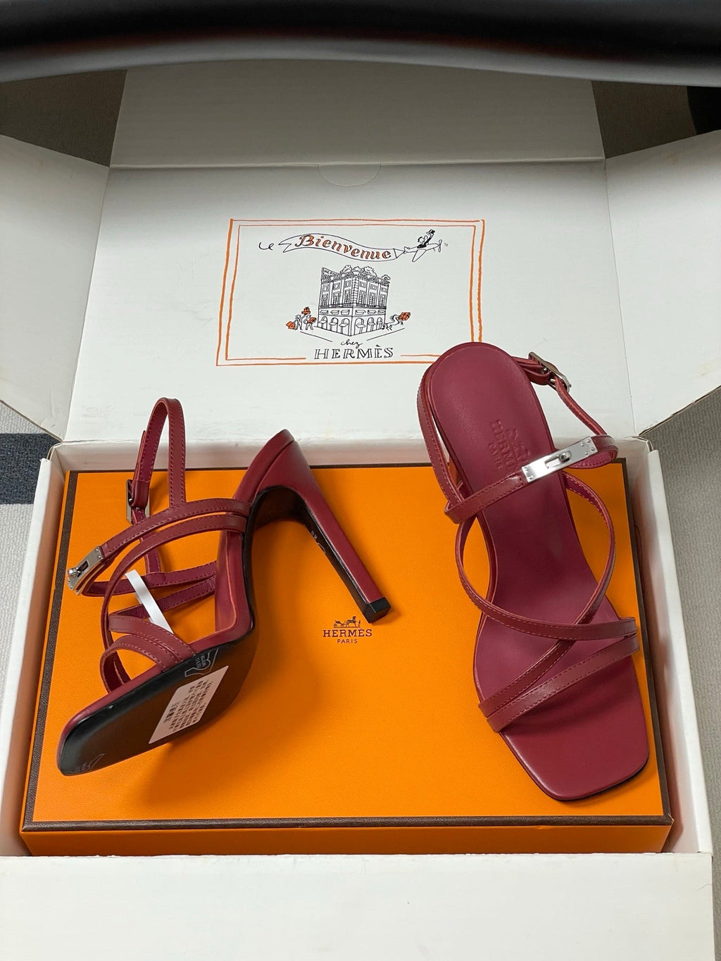 HM M  Sandal 100 Burgundy in Calfskin 593811