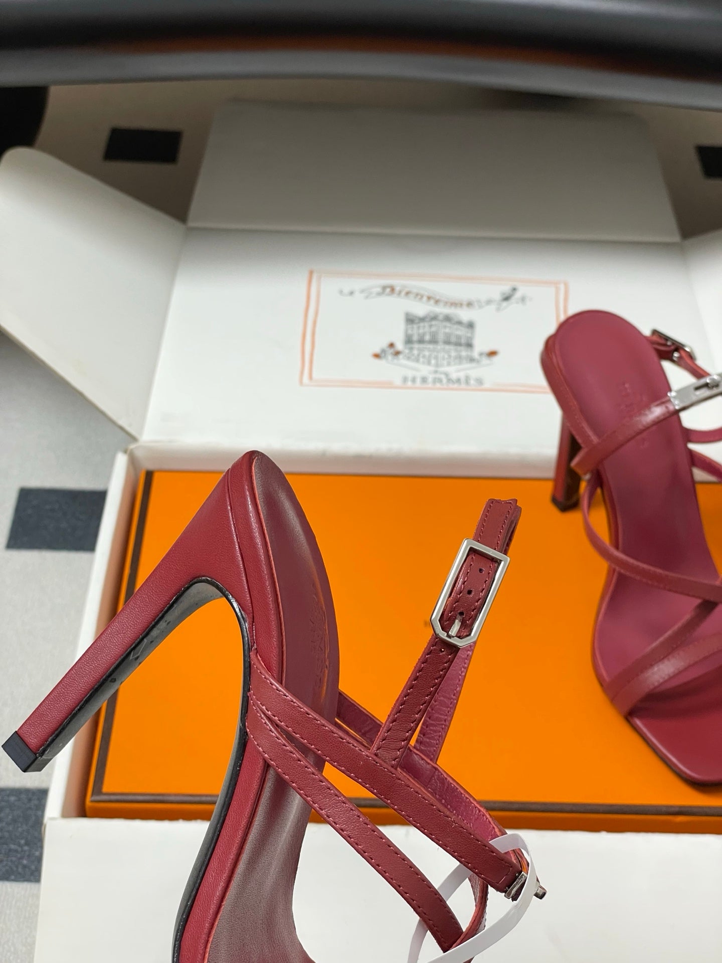 HM M  Sandal 100 Burgundy in Calfskin 593811
