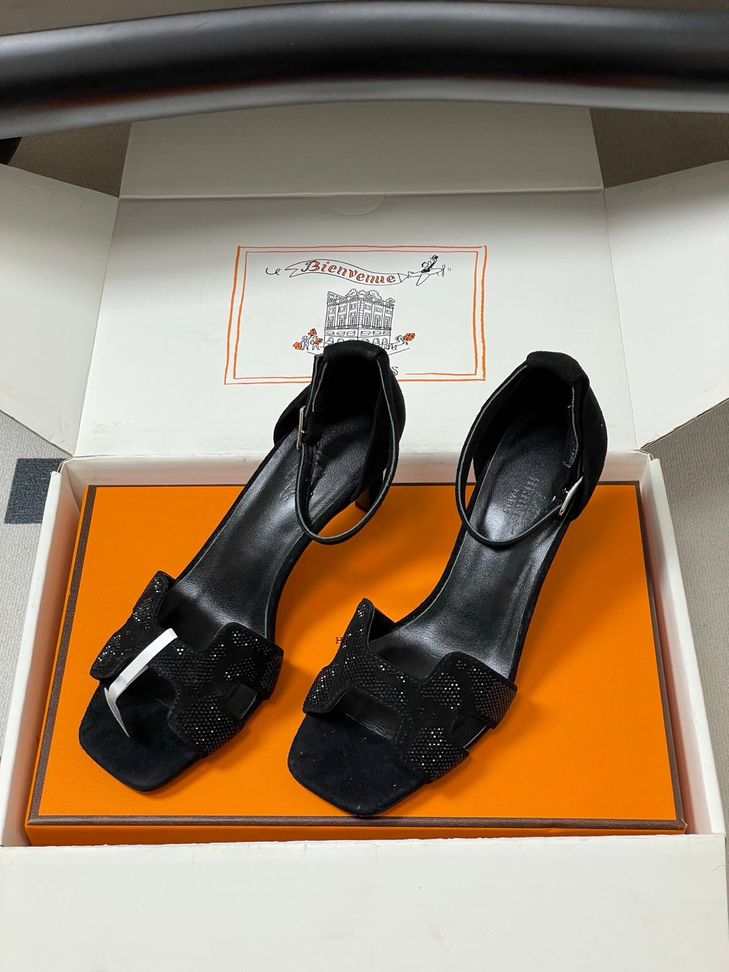 HM Joy Sandal 70 Black in Suede 593806