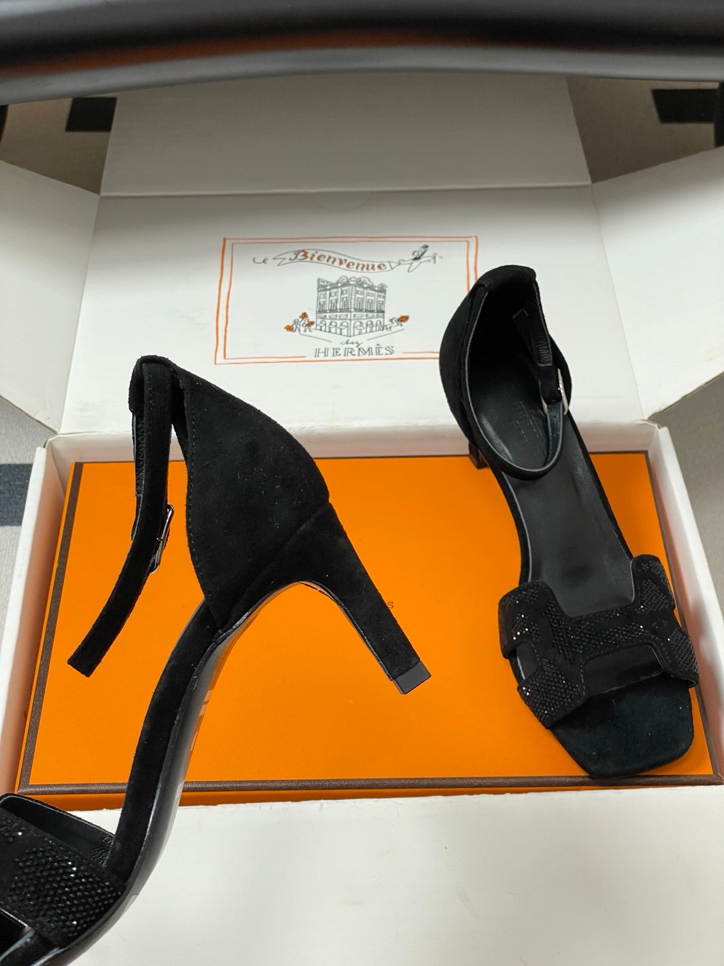 HM Joy Sandal 70 Black in Suede 593806