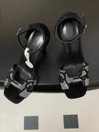 HM Joy Sandal 100 Black Gray in Suede 593804