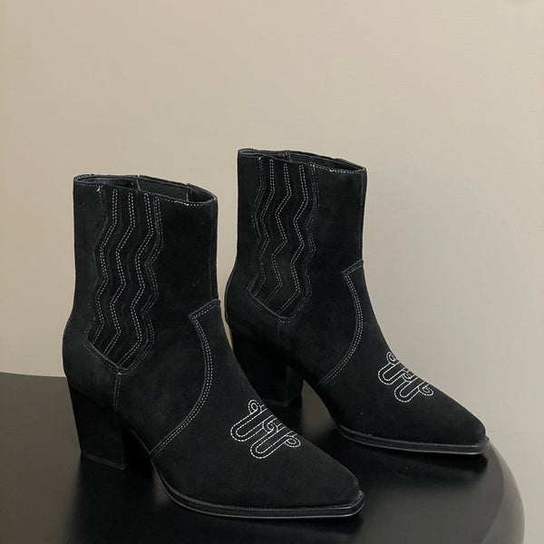 HM Lissa Chelsea Boots 70 Black in Suede 593784