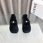 Loewe 2026 Ballet Flat Black in Wool 597434