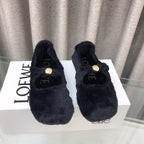 Loewe 2026 Ballet Flat Black in Wool 597434