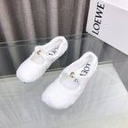 Loewe 2026 Ballet Flat White in Wool 597433