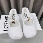 Loewe 2026 Ballet Flat White in Wool 597433