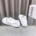 Loewe 2026 Ballet Flat White in Wool 597433