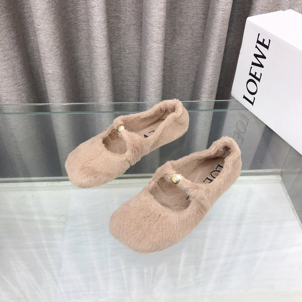 Loewe 2026 Ballet Flat Beịge in Wool 597431