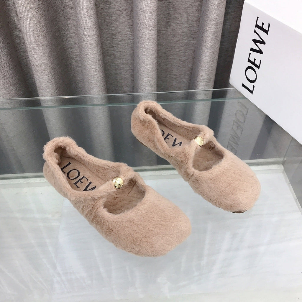 Loewe 2026 Ballet Flat Beịge in Wool 597431