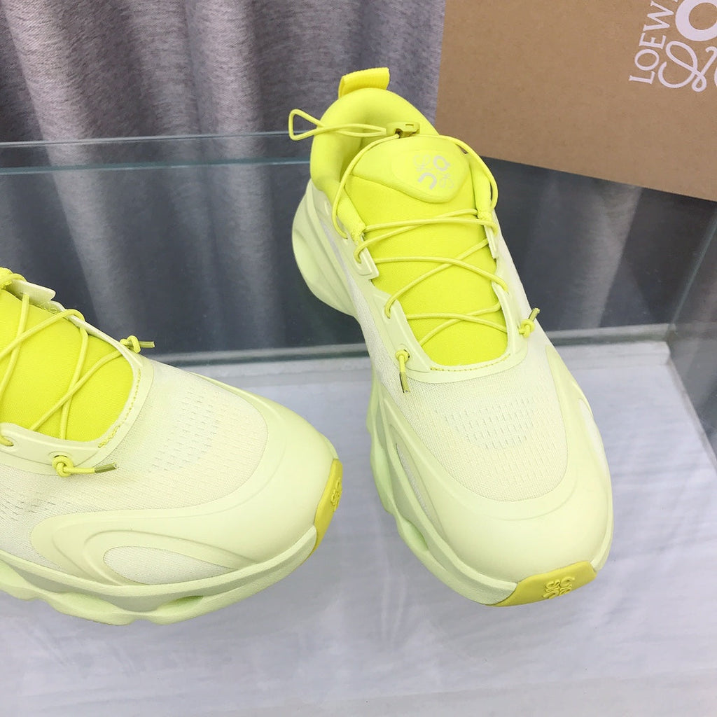 Loewe 2025 x On Cloud Solo Running Sneakers Green Nylon Calfskin 597428