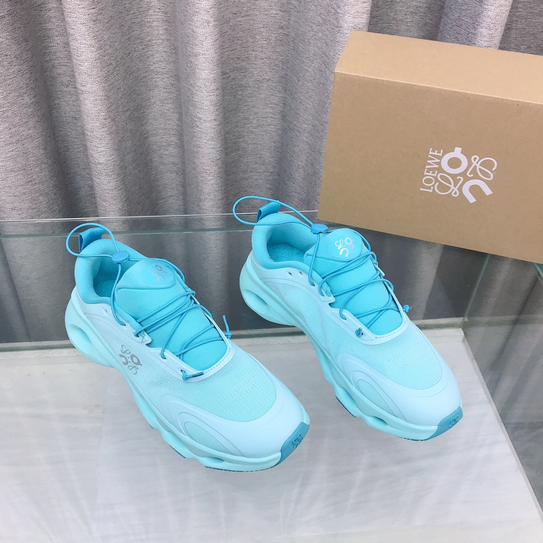 Loewe 2025 x On Cloud Solo Running Sneakers Blue Nylon Calfskin 597427