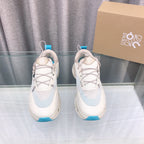 Loewe x on Angpao Couple Running Sneakers White Blue Nylon Calfskin 597426