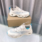 Loewe x on Angpao Couple Running Sneakers White Blue Nylon Calfskin 597426