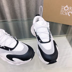 Loewe x on Angpao Couple Running Sneakers White Black Nylon Calfskin 597423