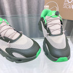 Loewe x on Angpao Couple Running Sneakers Khaki Green Nylon Calfskin 597422
