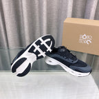 Loewe x on Angpao Couple Running Sneakers Black Gray White Nylon Calfskin 597421