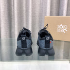 Loewe x on Angpao Couple Running Sneakers Black Gray Nylon Calfskin 597420