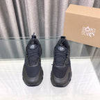 Loewe x on Angpao Couple Running Sneakers Charcoal Black Nylon Calfskin 597419