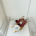 CC 26 Flower-shaped Sandal Gold Silver Lambskin 597409