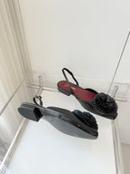 CC 26 Flower-shaped Sandal Black Lambskin 597410