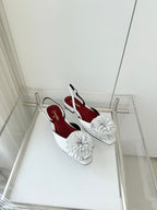 CC 26 Flower-shaped Sandal White Lambskin 597408