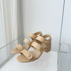 Chanel 26 Turnlock 40 Beige Sandal Heels in Lambskin 597401
