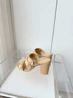 Chanel 26 Turnlock 85 Beige Sandal Mule in Lambskin 597394
