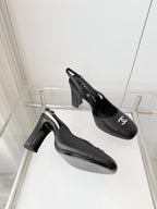 Chanel 26 High Heels Black 90 in Lambskin 597388