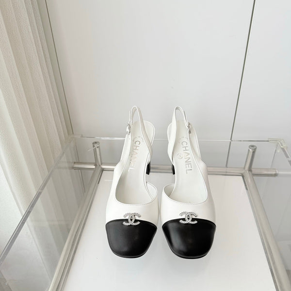 Chanel 26 High Heels Black White  90 in Lambskin 597387