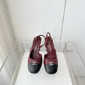 Chanel 26 High Heels Burgundy Black 90 in Lambskin 597386