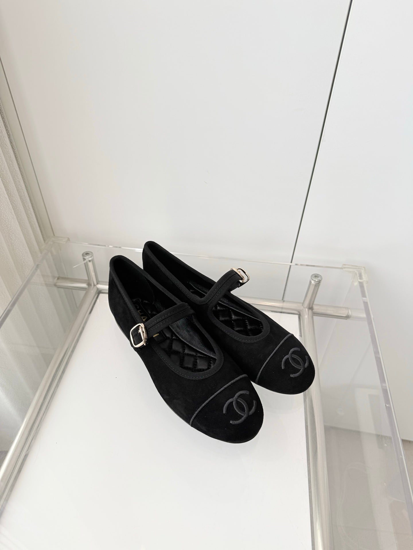 Chanel 26 Mary Jane Shoe Black in Suede 597380