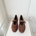 Chanel 26 Mary Jane Shoe Brown in Suede 597378