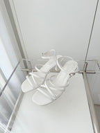 Chanel Cruise 26 Sandal 70mm White Lambskin 597358