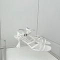 Chanel Cruise 26 Sandal 70mm White Lambskin 597358