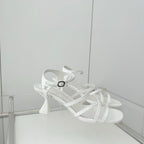 Chanel Cruise 26 Sandal 70mm White Lambskin 597358