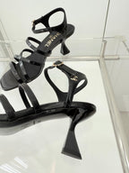 Chanel Cruise 26 Sandal 70mm Black Patent Leather 597356