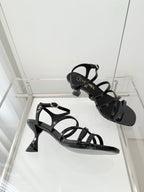Chanel Cruise 26 Sandal 70mm Black Patent Leather 597356