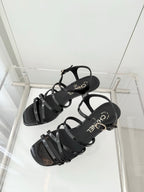 Chanel Cruise 26 Sandal 70mm Black Patent Leather 597356