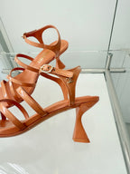 Chanel Cruise 26 Sandal 70mm Orange Lambskin 597355