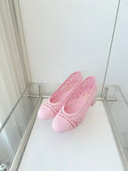 Chanel 26 Ladies 50 Ballet Flats Pink in Fabric 597341