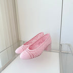 Chanel 26 Ladies 50 Ballet Flats Pink in Fabric 597341