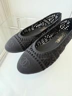 Chanel 26 Ladies Ballet Flats Black in Fabric 597336