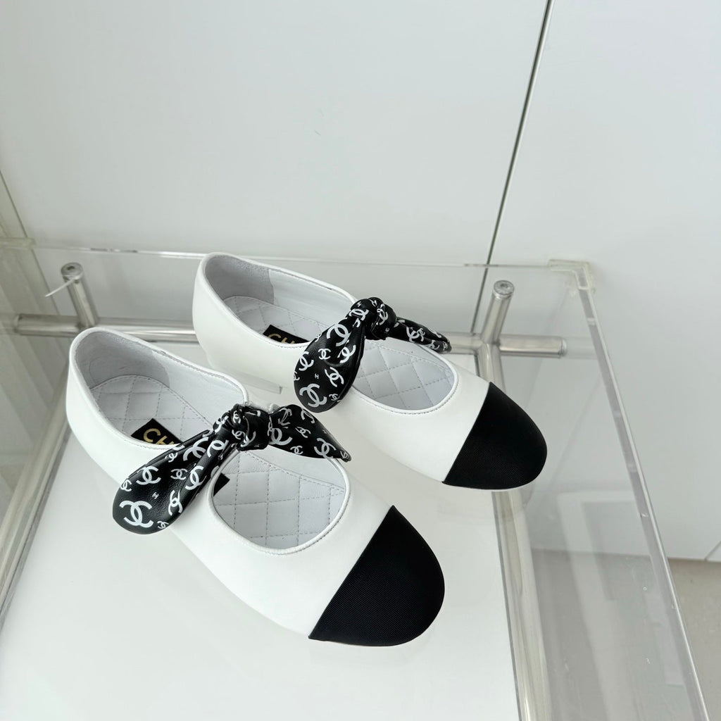 Chanel 26 Double C Heel Pump With Silk Ribbon White Lambskin 597334