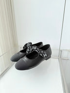 Chanel 26 Double C Heel Pump With Silk Ribbon Black Lambskin 597333