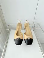 Chanel 26 High Heels Beige Black 50 in Lambskin 597332
