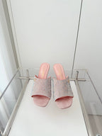 CC 26 Sandal 90 Pink Rhinstone Deer Hide 597376