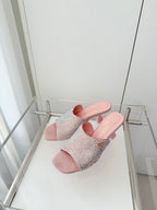 CC 26 Sandal 70 Pink Rhinstone Deer Hide 597374