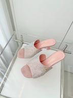 CC 26 Sandal 70 Pink Rhinstone Deer Hide 597374